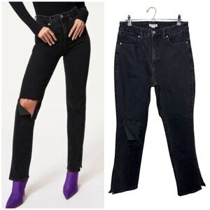 GOOD AMERICA Good Boy Black Straight Leg Jeans size 12/31